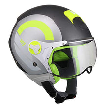 Carica l'immagine nel visualizzatore di Gallery, CGM Casco demi jet 107R TAORMINA Titanium Medium, giallo fluo opaco