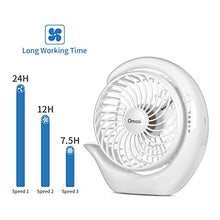 Carica l'immagine nel visualizzatore di Gallery, Omasi Ventilatore mini USB ricaricabili batteria 3600mAh Ventilatori Bianco