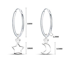 Carica l'immagine nel visualizzatore di Gallery, Epoch World Orecchini in Argento 925 a Cerchio con Pendente Stella... - Ilgrandebazar