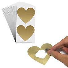 Carica l'immagine nel visualizzatore di Gallery, 50 pezzi, 7 cm, Cuore Gratta e Vinci Adesivo Etichette, Scratch Sticker - Oro - Ilgrandebazar