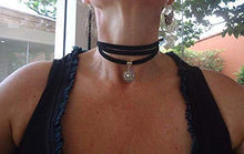 Carica l'immagine nel visualizzatore di Gallery, MANDALA SUEDE CHOKER - collare nero involucro - Ilgrandebazar