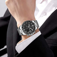 Carica l'immagine nel visualizzatore di Gallery, LIGE orologio da uomo acciaio inossidabile impermeabile sportivo 1 Nero - Ilgrandebazar