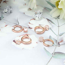 Carica l'immagine nel visualizzatore di Gallery, Adramata Set di 4 Orecchini a cerchio pendenti da donna Oro Rosa - Ilgrandebazar