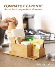 Carica l'immagine nel visualizzatore di Gallery, FMC SOLUTION Porta Accessori da caffè e Tea in bambù per 100% Natural Bambù - Ilgrandebazar