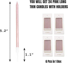 Carica l'immagine nel visualizzatore di Gallery, YFOX 24 candeline per Decorare Torte e Feste di Rose Gold