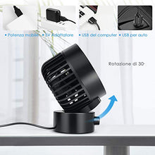 Carica l'immagine nel visualizzatore di Gallery, SIMBR Ventilatore USB Mini Portatile da Tavolo Ultrasilenzioso con Due...