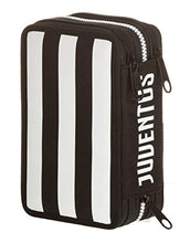 Carica l'immagine nel visualizzatore di Gallery, Astuccio 3 Zip Juventus Coaches, Bianco &amp; Nero, Con materiale scolastico: 18...