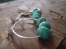 Carica l'immagine nel visualizzatore di Gallery, ★ ORECCHINI DI BIANCO con TURQUOISE ★ piccoli orecchini, creoli (1662)