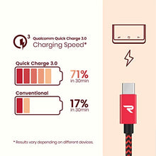 Carica l'immagine nel visualizzatore di Gallery, RAMPOW Cavo USB C - Garanzia a Vita - Type C in Nylon per 1M, Rosso