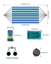 Carica l'immagine nel visualizzatore di Gallery, deepee Amaca da Giardino Esterno in Cotone con Cuscino Blu, 220 x 80 220×80cm