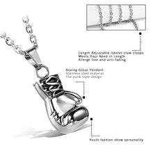 Carica l'immagine nel visualizzatore di Gallery, OIDEA Collana per Uomo in Acciaio Inox con Pendente Boxe Argento - Ilgrandebazar