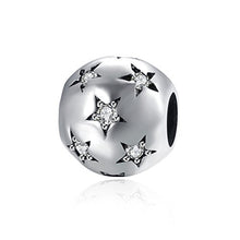 Carica l'immagine nel visualizzatore di Gallery, HMILYDYK, Perlina rotonda in argento Sterling 925 con cristalli bianchi... - Ilgrandebazar