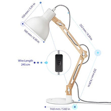 Carica l'immagine nel visualizzatore di Gallery, Tomons lampada da lettura design legno classico, tavolo, Bianco - Ilgrandebazar