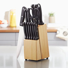 Carica l'immagine nel visualizzatore di Gallery, AmazonBasics - Set di 14 coltelli con ceppo - Ilgrandebazar