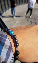Carica l'immagine nel visualizzatore di Gallery, TOTEM Bracciale uomo ,braccialetto con pietre naturali di onice nero ed... - Ilgrandebazar