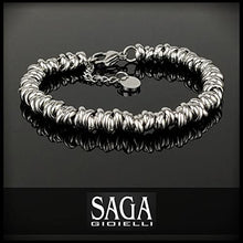 Carica l'immagine nel visualizzatore di Gallery, SAGA GIOIELLI® BRACCIALE DONNA INTRECCIATO NODINI ACCIAIO