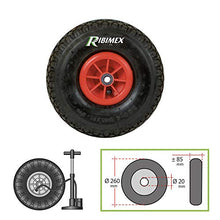 Carica l'immagine nel visualizzatore di Gallery, RUOTA RUOTE GONFIABILE PER CARRELLO CUSCINETTO Ø 260 mm