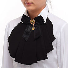 Carica l'immagine nel visualizzatore di Gallery, BLESSUME Donne vittoriano Chiffon jabot Collo Collare 1 pezzo Nero - Ilgrandebazar