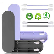 Carica l'immagine nel visualizzatore di Gallery, Cotton Fioc Riutilizzabile, 4 PCS Tampone Cotone Pulizia, Bastoncini Nero Blu