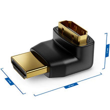 Carica l'immagine nel visualizzatore di Gallery, deleyCON 2x Adattatore Angolare HDMI a 90° in Set - Presa e Spina 2 Pezzi