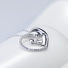 Carica l'immagine nel visualizzatore di Gallery, Silver Mountain L'amore della madre Cuore Collana Pendente con Catena 45cm