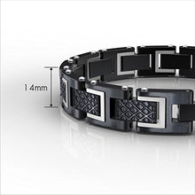 Carica l'immagine nel visualizzatore di Gallery, COOLMAN - Bracciale da uomo, Braccialetto in acciaio Argento + Nero - Ilgrandebazar