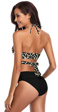 Carica l'immagine nel visualizzatore di Gallery, SHEKINI Costumi da Bagno Donna Due Pezzi Halter Bandage S, Stampa Leopardo