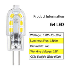 Carica l'immagine nel visualizzatore di Gallery, DiCUNO lampadina 10-Pack G4 1.5W LED, 180LM, AC/DC 12V Bianco Freddo - Ilgrandebazar