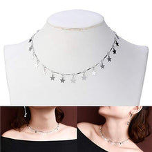 Carica l'immagine nel visualizzatore di Gallery, Fenical Collana girocollo di colore argento con catena choker donne boho... - Ilgrandebazar