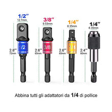 Carica l'immagine nel visualizzatore di Gallery, METAKOO Adattatore a Bussola, Esagonale, 1/4", 3/8", 1/2",... - Ilgrandebazar