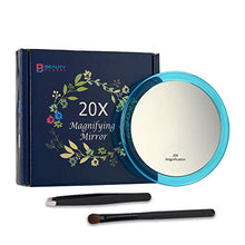Carica l'immagine nel visualizzatore di Gallery, Specchio Trucco Ingrandimento 20X con 3 Ventose, Rotondi 4 Pollici,per Blue - Ilgrandebazar