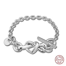 Carica l'immagine nel visualizzatore di Gallery, MOCCI 2019 - Braccialetto da donna con cuore annodato in argento 925, 18 cm - Ilgrandebazar