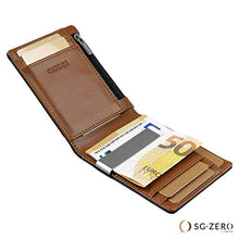 Carica l'immagine nel visualizzatore di Gallery, Portafoglio uomo vera pelle RFID con Nero / Marrone Con Portamonete