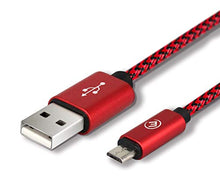 Carica l'immagine nel visualizzatore di Gallery, EVOMIND Cavo Micro USB in Nylon Intrecciato 1M Carica Rapida e 1M, Rosso - Ilgrandebazar