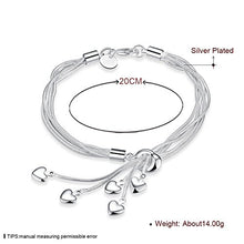 Carica l'immagine nel visualizzatore di Gallery, LDUDU® Braccialetto femminile 925 Argento con cuori per donne ideale regalo... - Ilgrandebazar