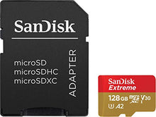 Carica l'immagine nel visualizzatore di Gallery, SanDisk Extreme Scheda di Memoria microSDXC da 128 GB e adattatore SD 128