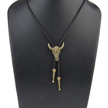 Carica l'immagine nel visualizzatore di Gallery, JOYMIAO Gioielli della Collana Cravatta in Pelle da Uomo Retrò Testa Di Toro - Ilgrandebazar