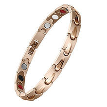 Carica l'immagine nel visualizzatore di Gallery, Ebuty Donne in Acciaio Inox Magnetico Terapia Braccialetto Oro Rosa 4... - Ilgrandebazar