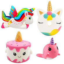 Carica l'immagine nel visualizzatore di Gallery, Pachock 4 Pezzi Kawaii Squishy Giocattolo, Squishies Lento Aumento Crema... - Ilgrandebazar