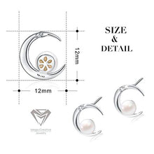 Carica l'immagine nel visualizzatore di Gallery, MEGA CREATIVE JEWELRY Orecchini de Donna Luna Perla Sterling 925 Cristalli... - Ilgrandebazar