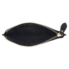 Carica l'immagine nel visualizzatore di Gallery, Btsky, Astuccio portapenne in vera pelle, vintage, morbido, per oggetti Black