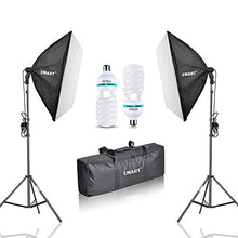 Carica l'immagine nel visualizzatore di Gallery, Emart, set softbox pieghevole da 1000 W, 60 x 60 cm, illuminazione per...