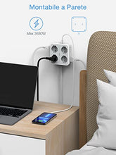 Carica l'immagine nel visualizzatore di Gallery, TESSAN Ciabatta Multipresa con USB, Multipresa Elettrica con 4 Schuko e 4 Bivalenti 10A/16A, Ciabatta Multipresa con 3 USB e Interruttore Bipolare, Multipresa con Cavo 2M e Spina 16A, 3680W