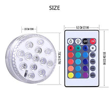 Carica l'immagine nel visualizzatore di Gallery, Set di 4 Pezzi Luce a LED RGB Sommergibile Luci Multicolori impermeabili 4 X 10pcs LED SMD con telecomando per Vasi, Giardino, Acquario, Stagno, Piscina, Cristallo, Feste, Natale, Halloween … [Classe di efficienza energetica A]