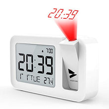 Carica l'immagine nel visualizzatore di Gallery, Hosome Sveglia con Proiettore, Alarm Clock Digitale Temperatura Bianco - Ilgrandebazar
