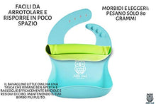 Carica l'immagine nel visualizzatore di Gallery, ❤️ Little Owl Bavaglini Silicone Impermeabili con Tasca Celeste/Verde