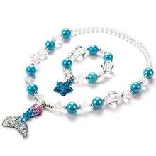 Carica l'immagine nel visualizzatore di Gallery, Set di collana con ciondolo a forma coda sirena per bambine,... - Ilgrandebazar