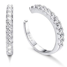 Carica l'immagine nel visualizzatore di Gallery, Milacolato 925 Sterling Silver CZ Pave Ear Cuffs Orecchini a Tono Argento - Ilgrandebazar