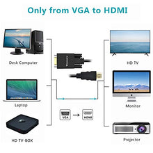 Carica l'immagine nel visualizzatore di Gallery, Adattatore VGA HDMI Cavo con Audio,Convertitore/Adattore a 1.8M