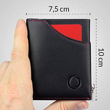 Carica l'immagine nel visualizzatore di Gallery, Portafoglio nero/rosso uomo piccolo intelligente e sottile in vera Nero/Rosso